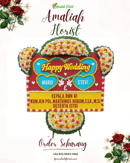 Papan Bunga Pernikahan Daru